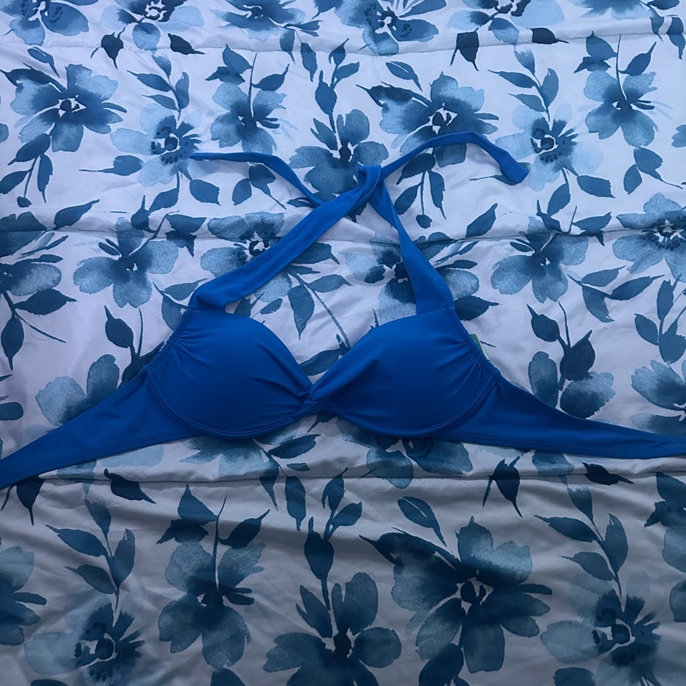 Vibrant Blue Halter Bikini Top